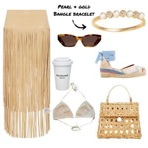 Pearl & Pave Stone Bangle Bracelet